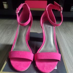 Pink strap heels!